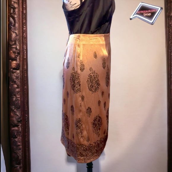 Vintage Glam Gold & Black Damask Special Party Wiggle Skirt, 10 New - Picture 4 of 8